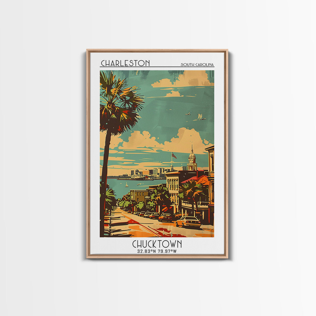 Charleston South Carolina Travel Poster, Canvas Print, City Art Print, Travel Wall Art, City Travel Poster, Vintage Poster, Wall Art