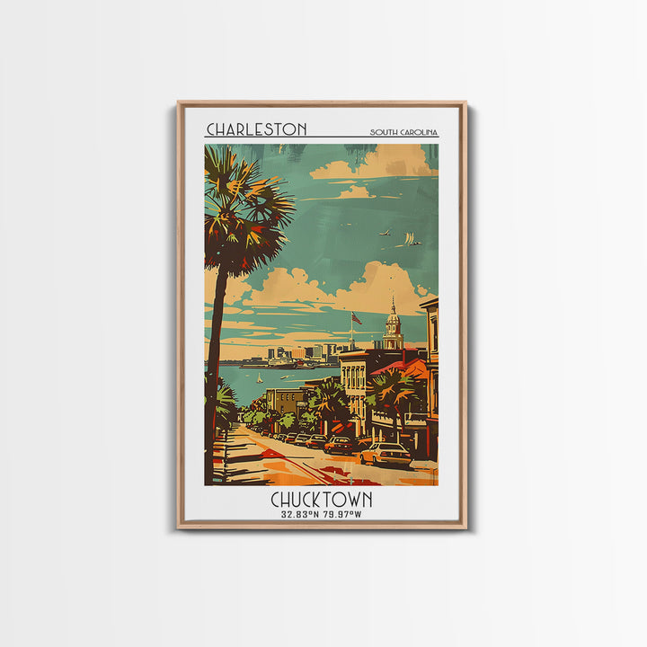 Charleston South Carolina Travel Poster, Canvas Print, City Art Print, Travel Wall Art, City Travel Poster, Vintage Poster, Wall Art