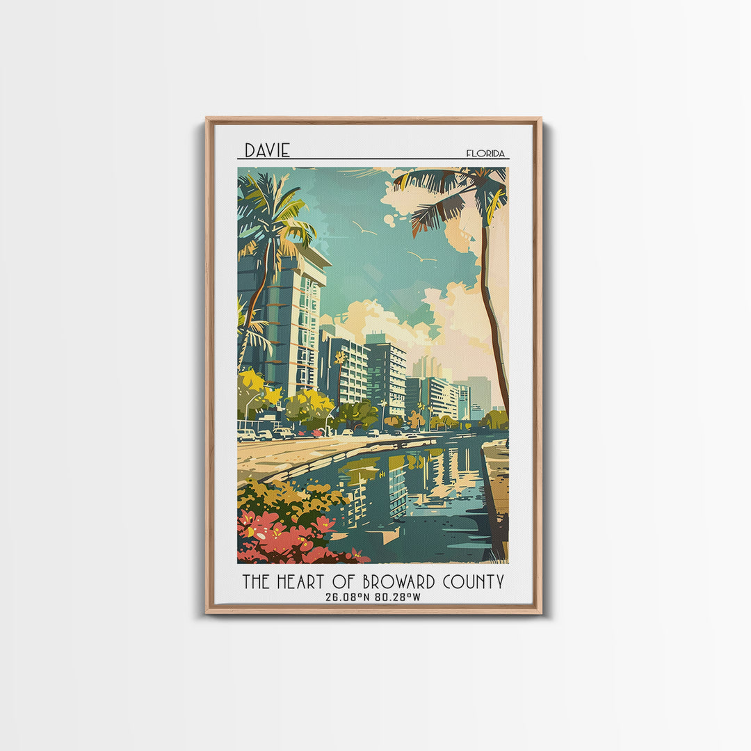 Davie Florida Travel Poster, Canvas Print, Retro Travel Poster, City Wall Art, Vintage City Poster, Vintage Poster, Gallery Wall Set