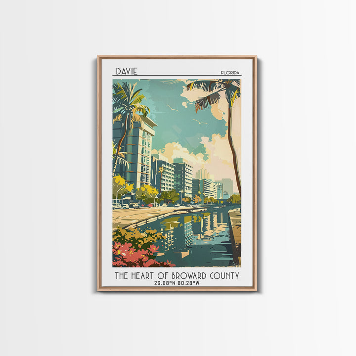 Davie Florida Travel Poster, Canvas Print, Retro Travel Poster, City Wall Art, Vintage City Poster, Vintage Poster, Gallery Wall Set