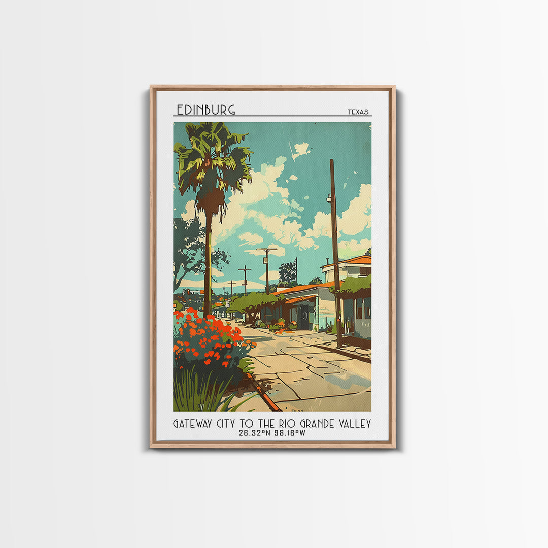 Edinburg Travel Poster, Framed Canvas Print, Retro Travel Poster, City Wall Art, City Illustration, Minimalist Poster, Travel Prints