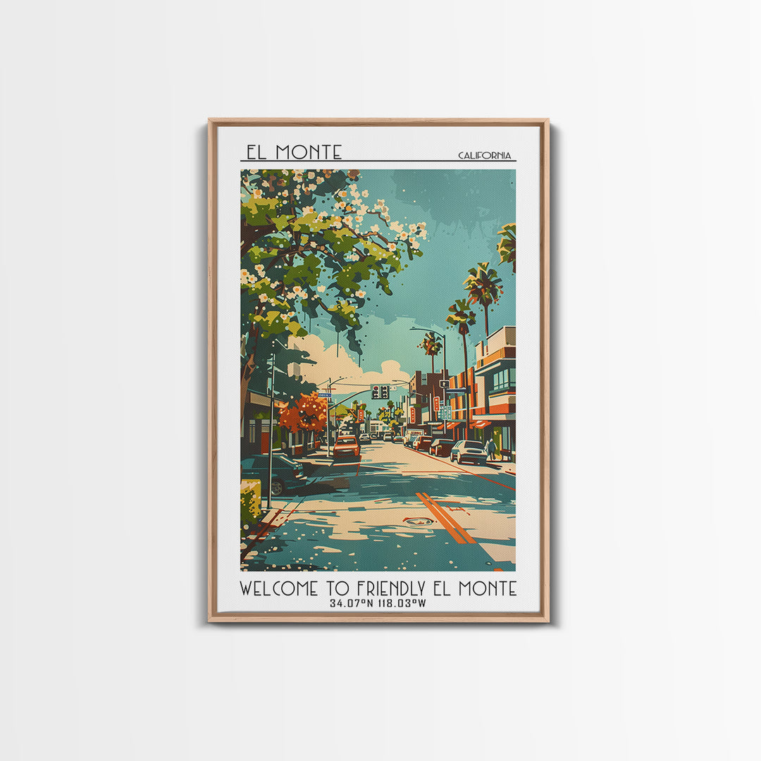 El Monte Travel Poster, Canvas Print, City Travel Poster, Travel Wall Decor, Landscape Art, City Wall Art, Fine Art Print, Art Print