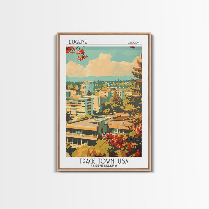 Eugene Oregon Travel Poster, Canvas Print, City Travel Poster, Travel Wall Decor, Wanderlust Gift, Travel Wall Art, Gallery Wall Set