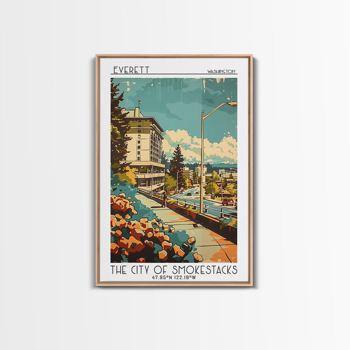 Everett Travel Poster, Canvas Print, Poster Print, Travel Wall Art, Gallery Wall Set, Retro Travel Poster, Art Print, City Art Print