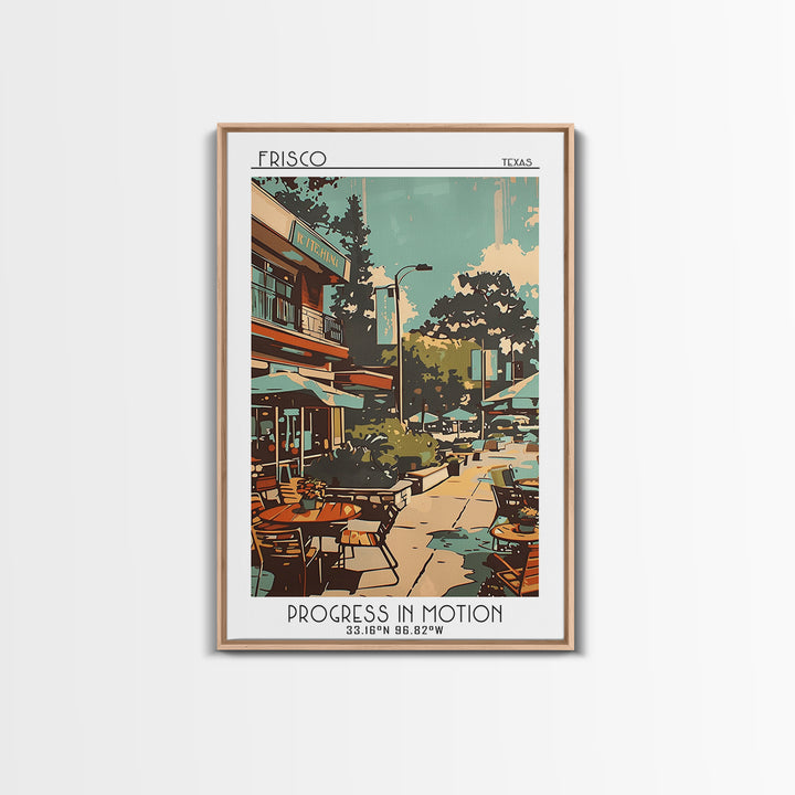 Frisco Texas Travel Poster, Canvas Print, City Travel Poster, Travel Wall Art, Landscape Art, Modern Wall Decor, Retro Travel Poster