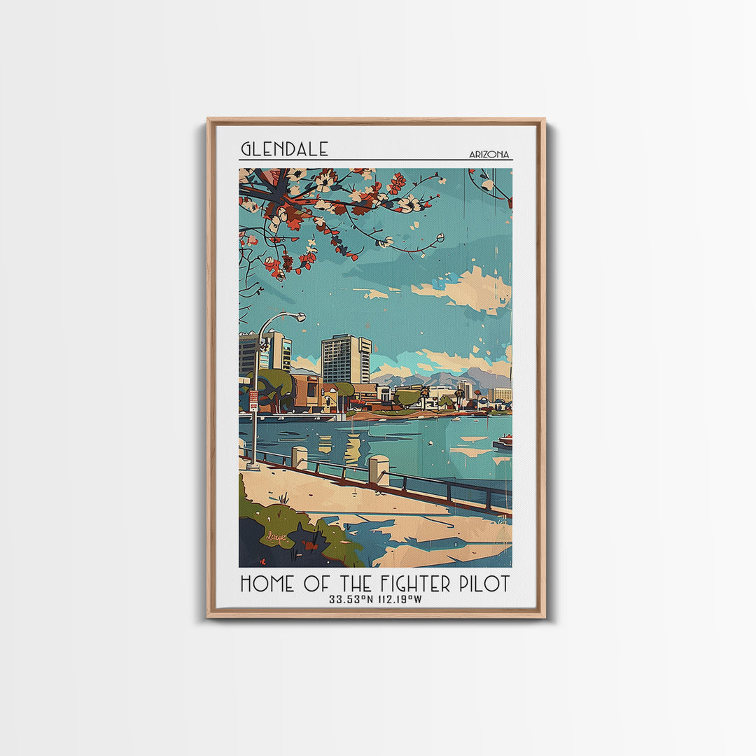 Glendale Travel Poster, Framed Canvas Print, Vintage Travel Print, City Wall Art, Vintage Poster, Vintage Travel Art, Travel Posters