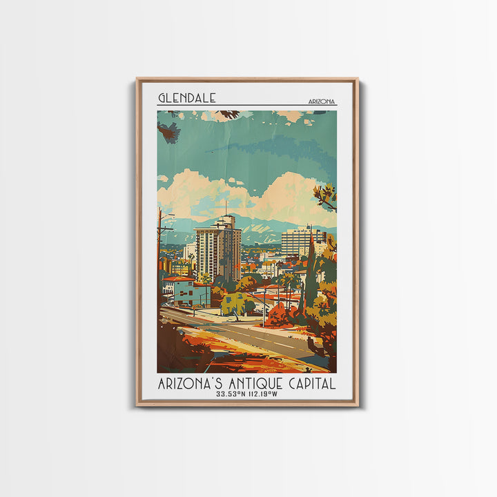 Glendale Arizona Travel Poster, Framed Canvas Print, Poster Print, Travel Wall Art, Minimalist Poster, Travel Prints, Fine Art Print