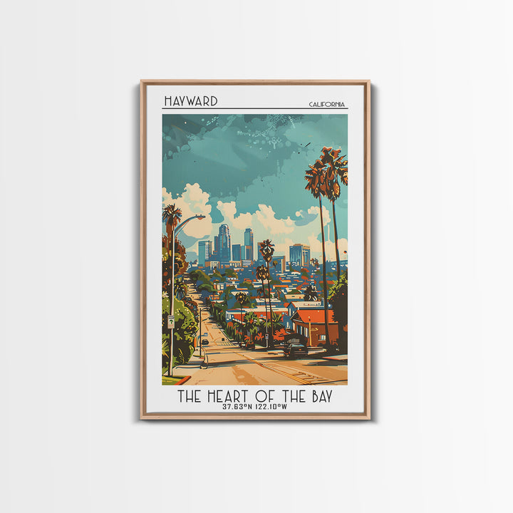 Hayward California Travel Poster, Canvas Print, Retro Travel Poster, City Wall Art, Travel Print, Travel Art Print, Gallery Wall Set