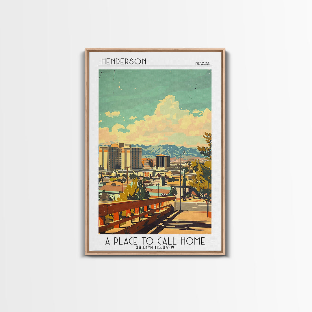 Henderson Nevada Travel Poster, Canvas Print, City Travel Poster, Vintage City Poster, Poster Print, Landscape Art, Gallery Wall Set