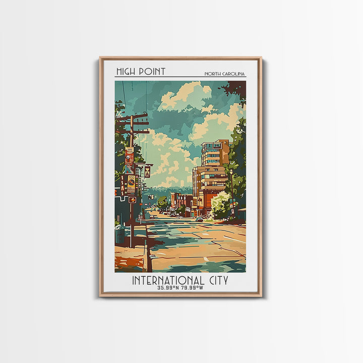 High Point North Carolina Travel Poster, Canvas Print, Travel Art Print, Modern Wall Decor, City Art Print, Home Decor, Travel Decor