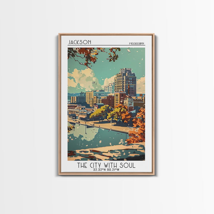 Jackson Travel Poster, Canvas Print, Travel Prints, Landscape Art, Poster Art, City Illustration, Vintage Travel Art, Vintage Poster
