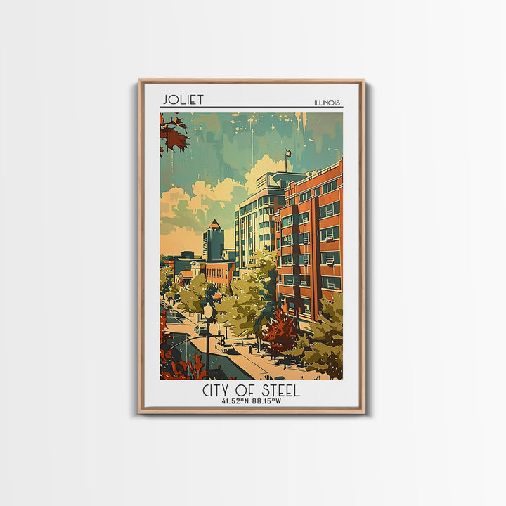 Joliet Travel Poster, Framed Canvas Print, City Travel Poster, Vintage City Poster, Travel Art Print, Vintage Travel Art, Poster Art