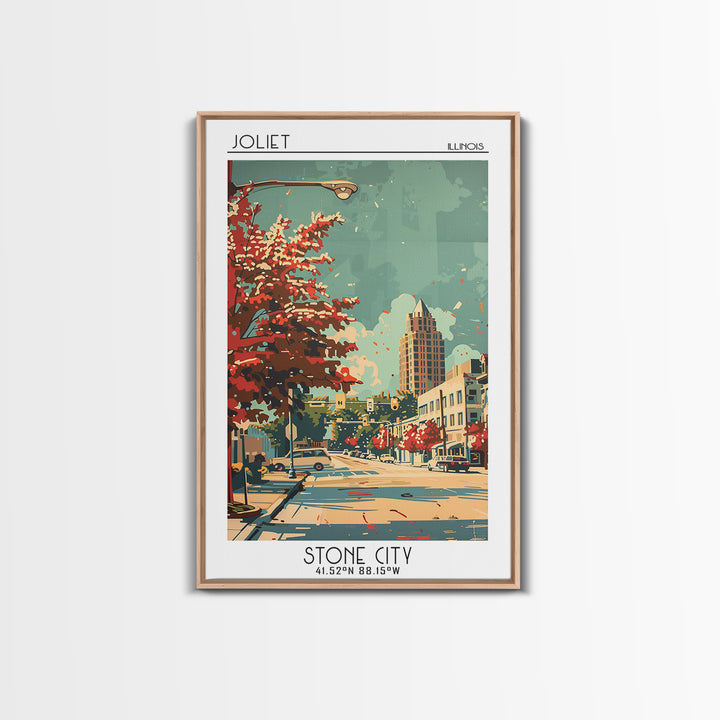Joliet Illinois Travel Poster, Canvas Print, Poster Print, Travel Wall Art, Wanderlust Gift, Home Office Decor, Mid Century Wall Art
