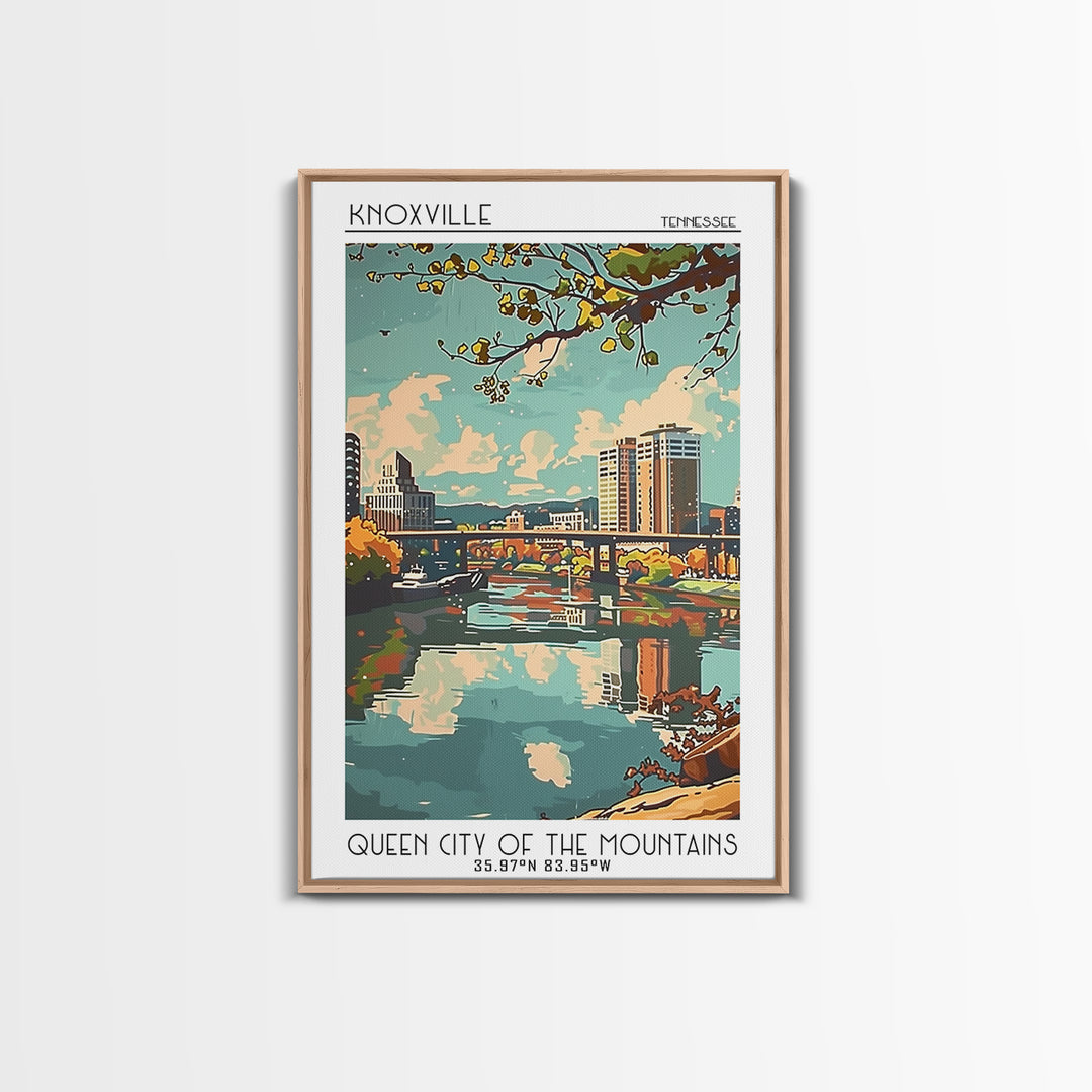 Knoxville Tennessee Travel Poster, Framed Canvas Print, City Travel Poster, Travel Wall Art, Travel Prints, Wall Art, Travel Posters