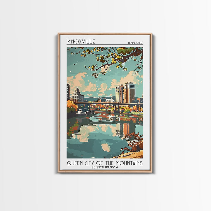 Knoxville Tennessee Travel Poster, Framed Canvas Print, City Travel Poster, Travel Wall Art, Travel Prints, Wall Art, Travel Posters