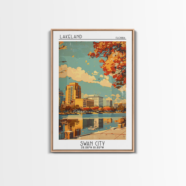 Lakeland Florida Travel Poster, Canvas Print, City Travel Poster, Travel Wall Art, Poster Print, City Art Print, Vintage City Poster