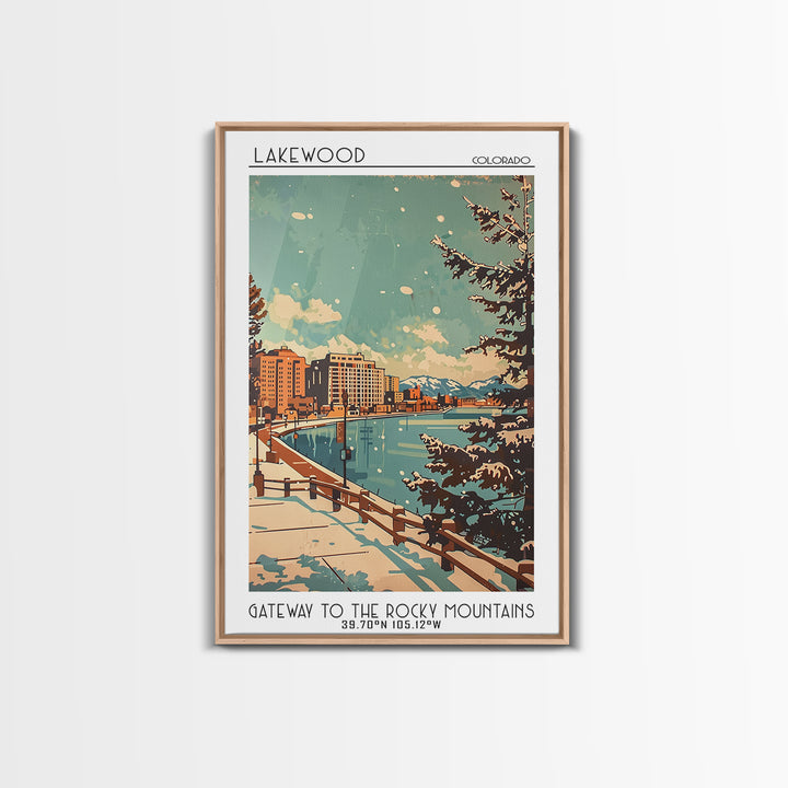 Lakewood Travel Poster, Canvas Print, City Travel Poster, Travel Wall Art, Home Office Decor, Living Room Wall Art, Travel Art Print