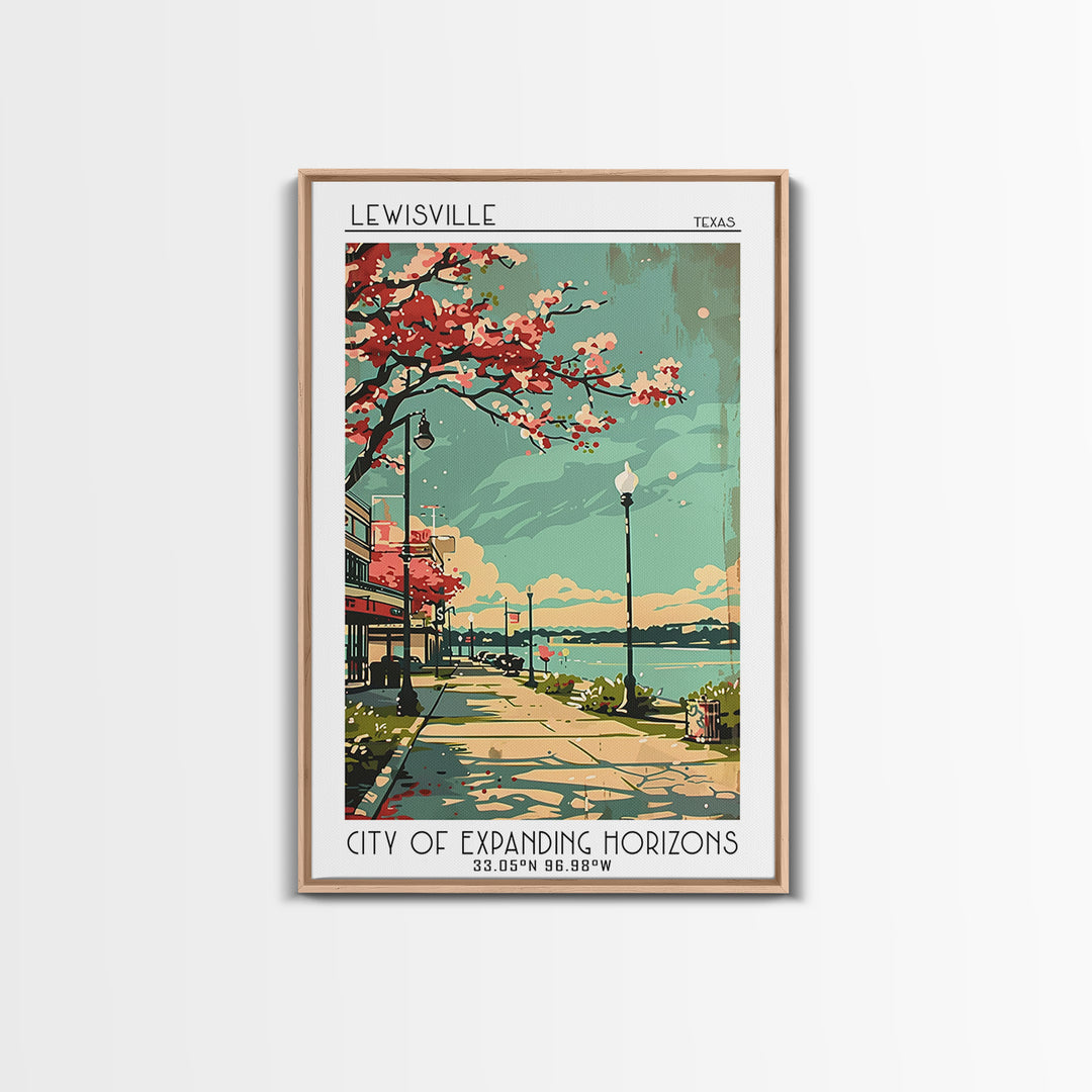 Lewisville Texas Travel Poster, Canvas Print, City Travel Poster, Vintage City Poster, Retro Wall Art, Vintage Poster, City Wall Art