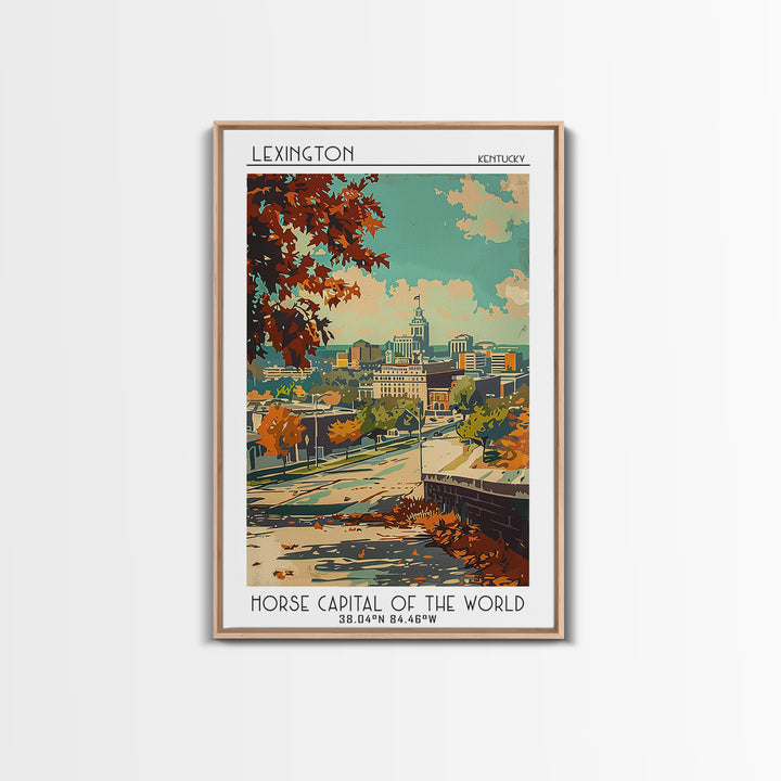 Lexington Travel Poster, Framed Canvas Print, Vintage Travel Print, City Wall Art, Minimalist Poster, Travel Posters, Fine Art Print