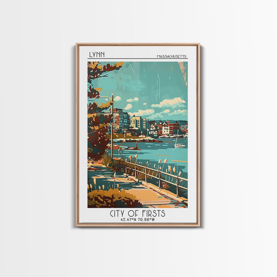 Lynn Travel Poster, Canvas Print, Retro Wall Art, Travel Print, Gallery Wall Set, Fine Art Print, Vintage Travel Art, Vintage Poster