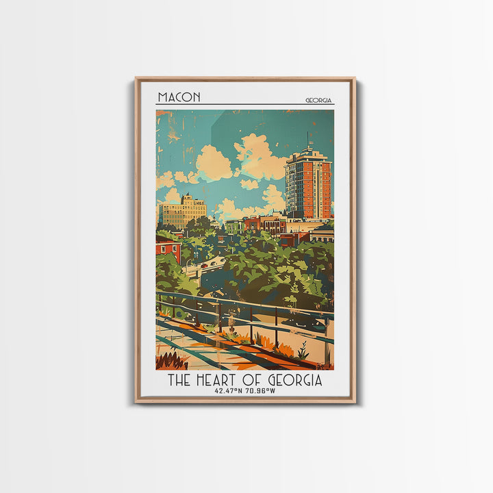 Macon Travel Poster, Canvas Print, Retro Travel Poster, City Wall Art, Gallery Wall Set, Travel Print, Travel Decor, Travel Wall Art