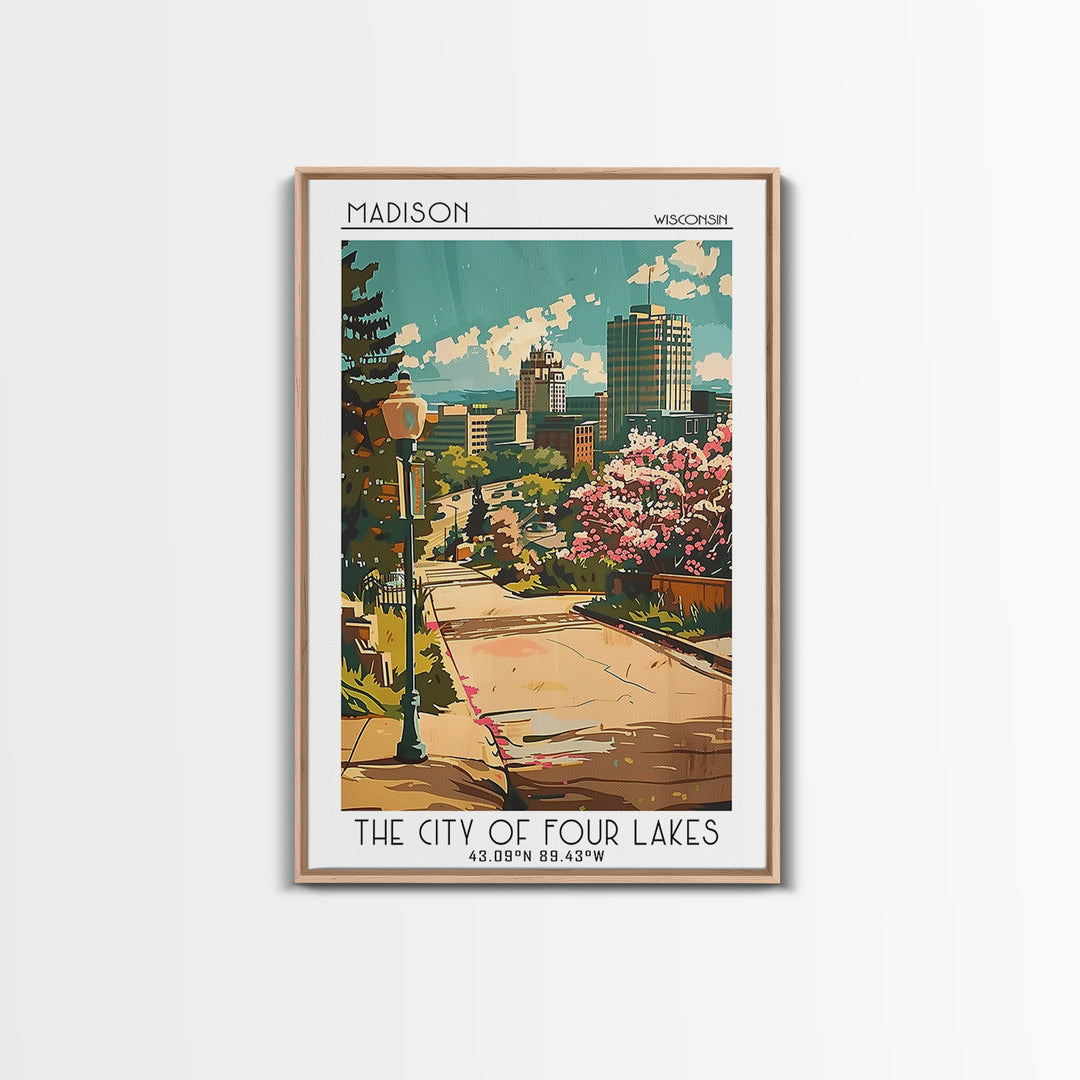 Madison Wisconsin Travel Poster, Canvas Print, City Travel Poster, Travel Wall Art, Vintage Poster, Travel Posters, Gallery Wall Set