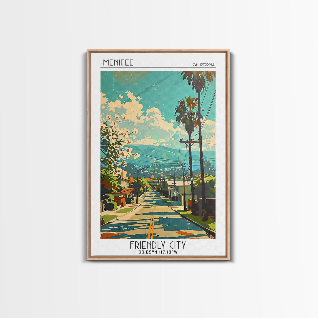 Menifee Travel Poster, Canvas Print, Travel Prints, Landscape Art, Travel Print, Retro Travel Poster, Poster Print, Gallery Wall Set