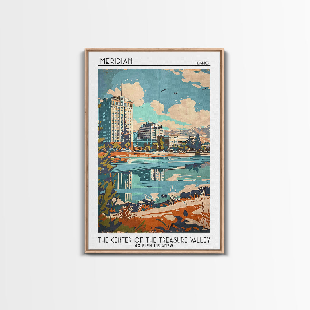 Meridian Travel Poster, Framed Canvas Print, City Travel Poster, Travel Wall Decor, Poster Art, Home Decor, Travel Posters, Wall Art