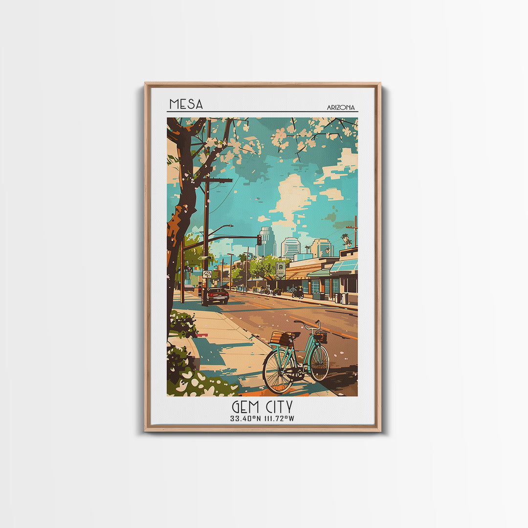 Mesa Travel Poster, Canvas Print, Retro Travel Poster, City Wall Art, Minimalist Poster, Wall Art, Modern Wall Decor, Retro Wall Art