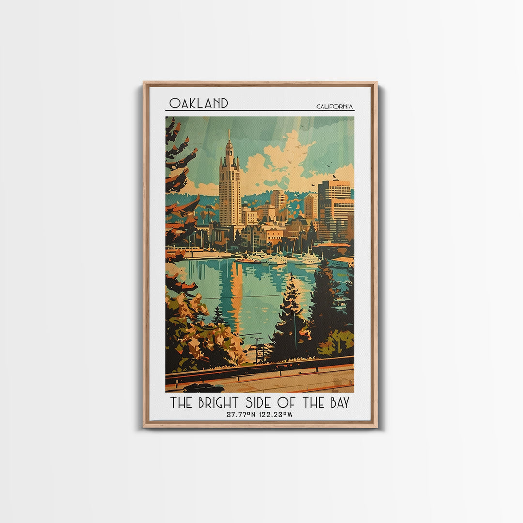 Oakland California Travel Poster, Canvas Print, Travel Art Print, Modern Wall Decor, Retro Wall Art, Mid Century Wall Art, Art Print