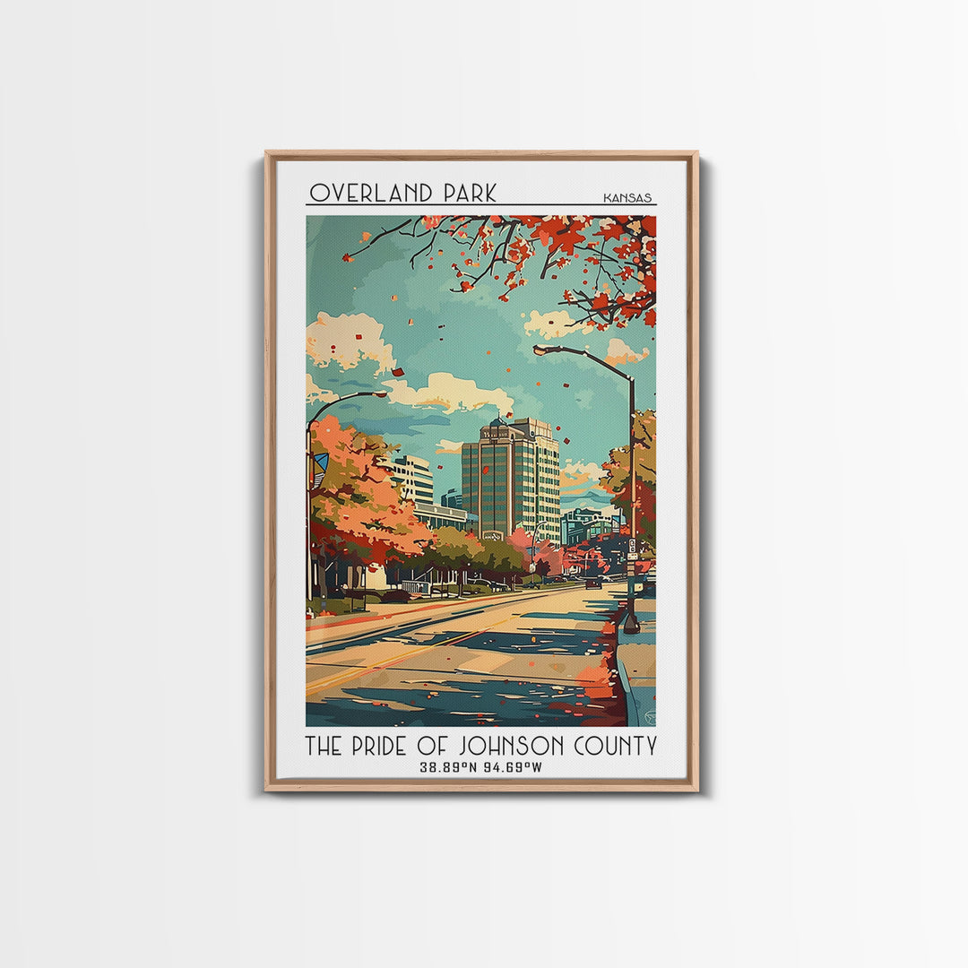 Overland Park Travel Poster, Canvas Print, Travel Wall Art, City Wall Art, Poster Art, Modern Wall Decor, Home Decor, Retro Wall Art