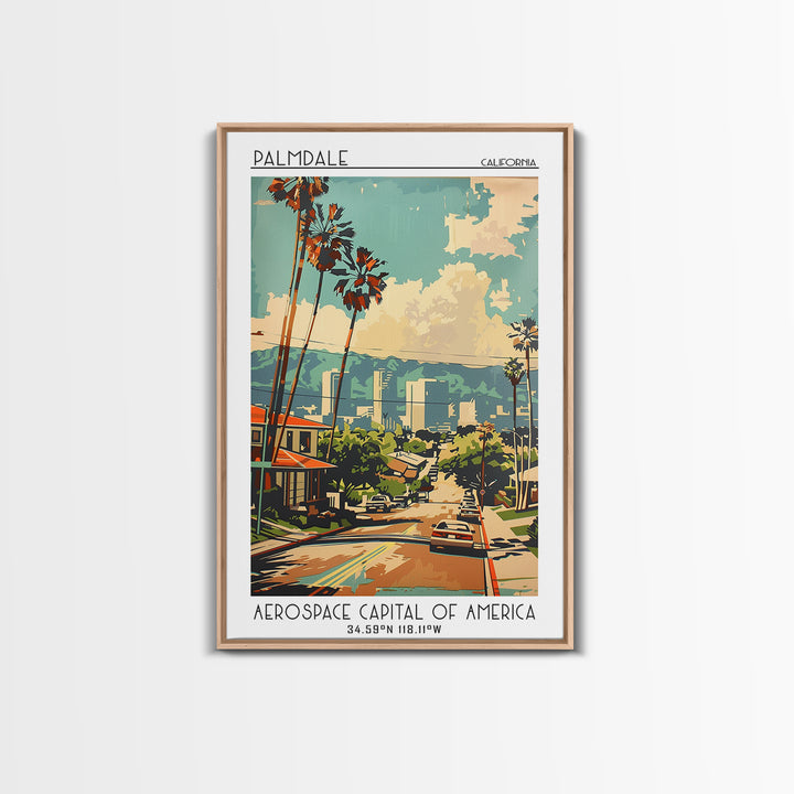 Palmdale California Travel Poster, Canvas Print, Poster Print, Travel Wall Art, City Wall Art, Wanderlust Gift, Vintage Travel Print