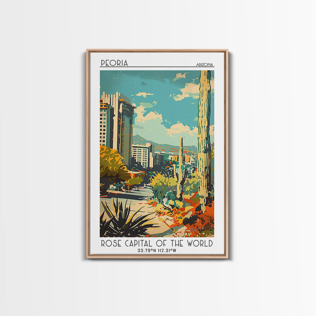 Peoria Arizona Travel Poster, Canvas Print, Poster Print, Travel Wall Art, Vintage Posters, Retro Travel Poster, Vintage City Poster