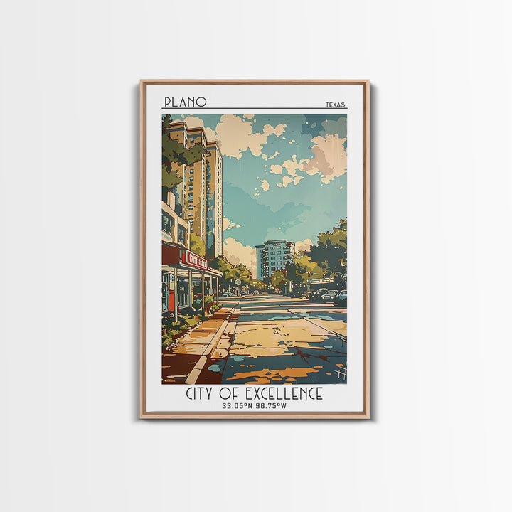 Plano Travel Poster, Canvas Print, Travel Prints, Landscape Art, Poster Print, Travel Wall Decor, City Travel Poster, City Art Print