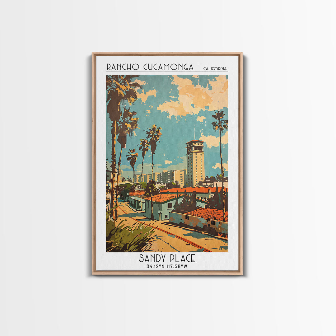 Rancho Cucamonga Travel Poster, Canvas Print, Vintage Travel Print, City Wall Art, Fine Art Print, City Illustration, Travel Posters