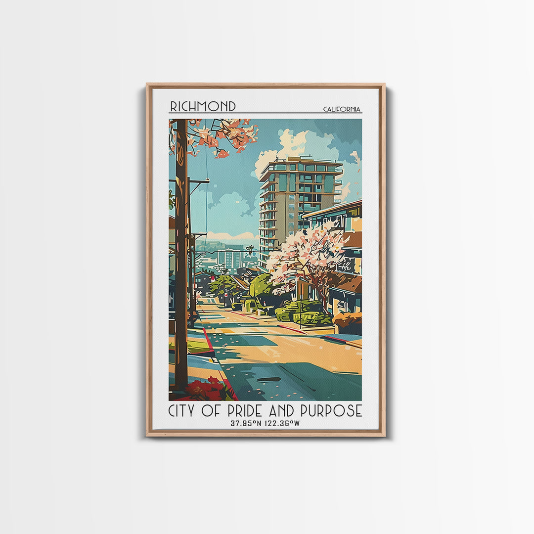 Richmond Travel Poster, Framed Canvas Print, City Travel Poster, Travel Wall Art, Vintage Travel Art, Fine Art Print, Travel Posters