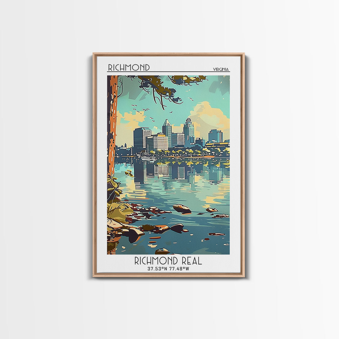 Richmond Virginia Travel Poster, Canvas Print, City Travel Poster, Travel Wall Art, Travel Art Print, Wall Art, Watercolor Cityscape