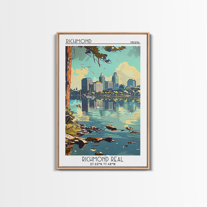 Richmond Virginia Travel Poster, Canvas Print, City Travel Poster, Travel Wall Art, Travel Art Print, Wall Art, Watercolor Cityscape