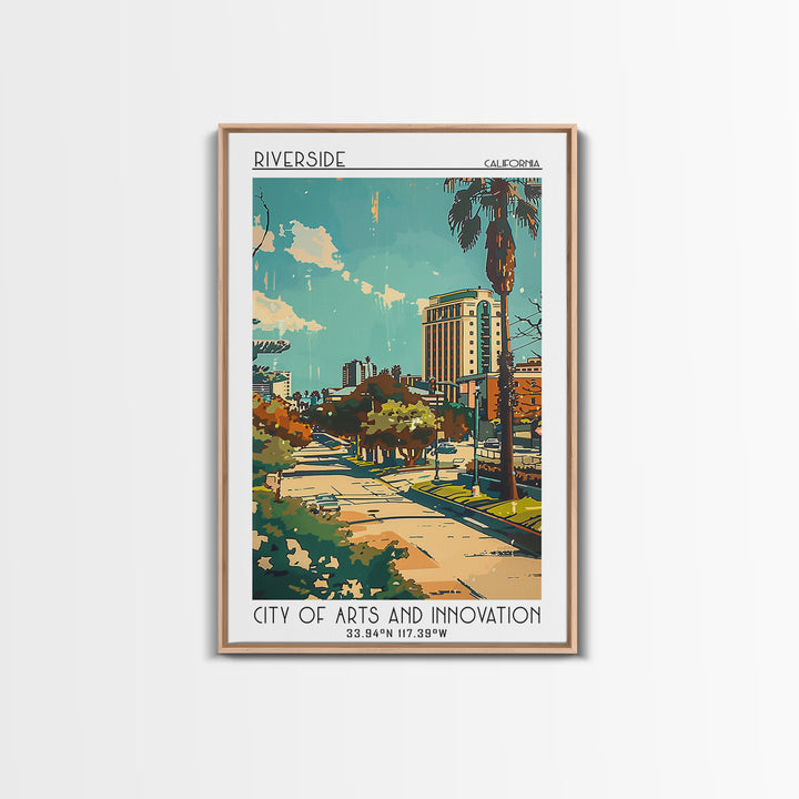 Riverside Travel Poster, Canvas Print, Retro Wall Art, Travel Print, Wall Art, Retro Travel Poster, Colorful Wall Art, Landscape Art