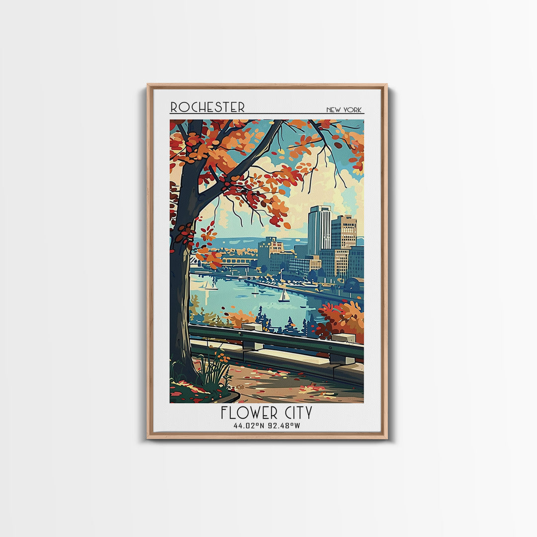 Rochester New York Travel Poster, Canvas Print, Vintage Travel Print, City Wall Art, Vintage Posters, Travel Art Print, Travel Print
