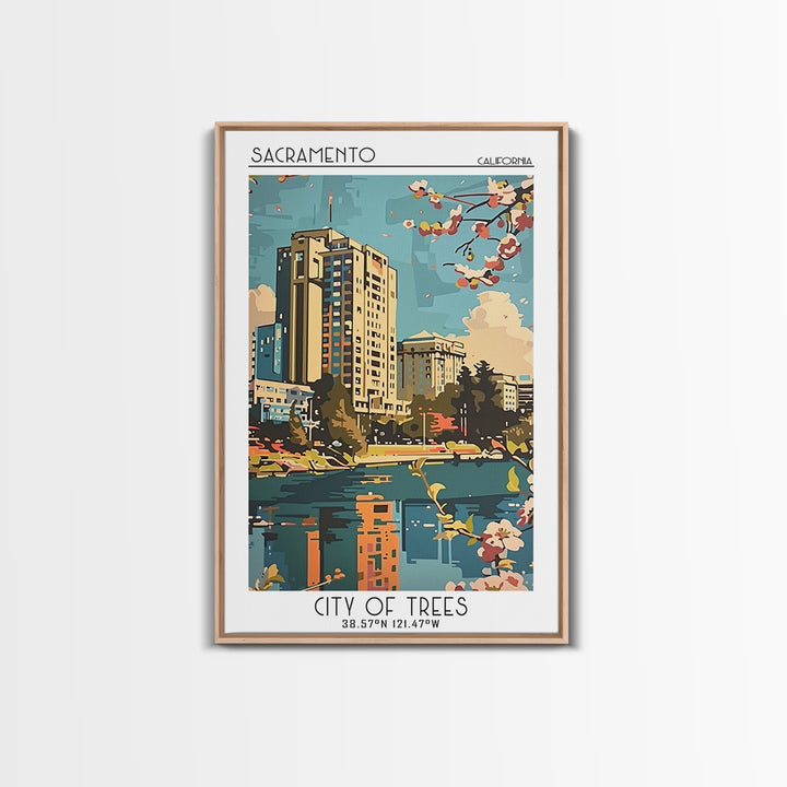 Sacramento Travel Poster, Canvas Print, Poster Print, Travel Wall Art, Retro Wall Art, Retro Travel Poster, City Wall Art, Art Print