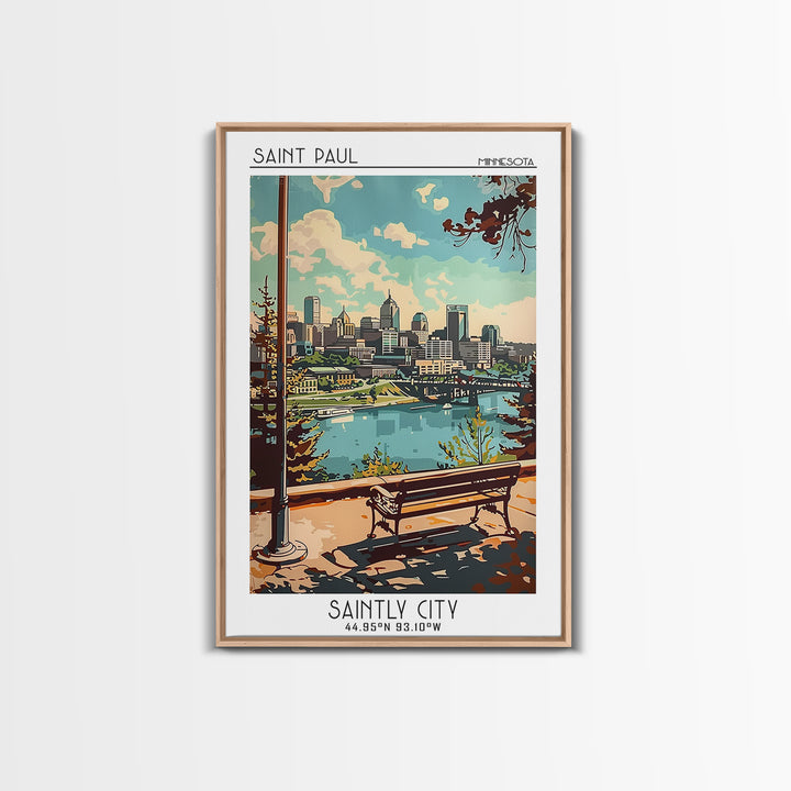 Saint Paul Travel Poster, Canvas Print, City Travel Poster, Travel Wall Art, Living Room Wall Art, City Illustration, Travel Posters