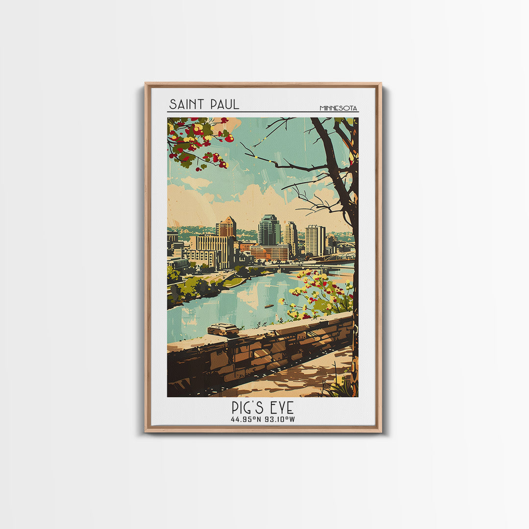 Saint Paul Minnesota Travel Poster, Framed Canvas Print, City Travel Poster, Vintage City Poster, Retro Travel Print, Retro Wall Art