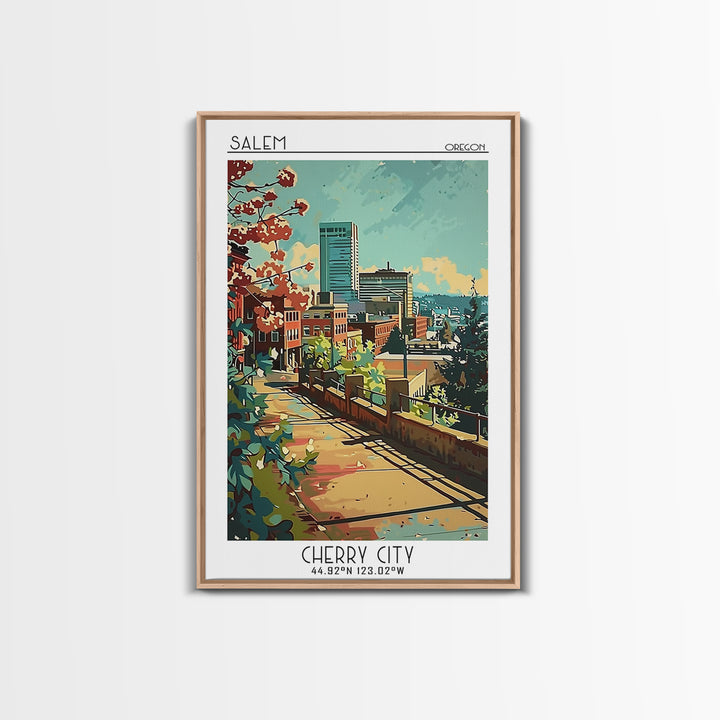 Salem Travel Poster, Framed Canvas Print, Poster Print, Travel Wall Art, Wanderlust Gift, Landscape Art, Home Office Decor, Wall Art