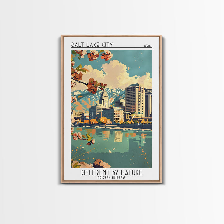 Salt Lake City Travel Poster, Canvas Print, City Travel Poster, Travel Wall Decor, Retro Wall Art, Minimalist Poster, Fine Art Print