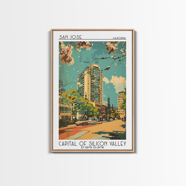 San Jose Travel Poster, Canvas Print, Travel Prints, Landscape Art, Travel Posters, Retro Wall Art, Retro Travel Print, Travel Decor