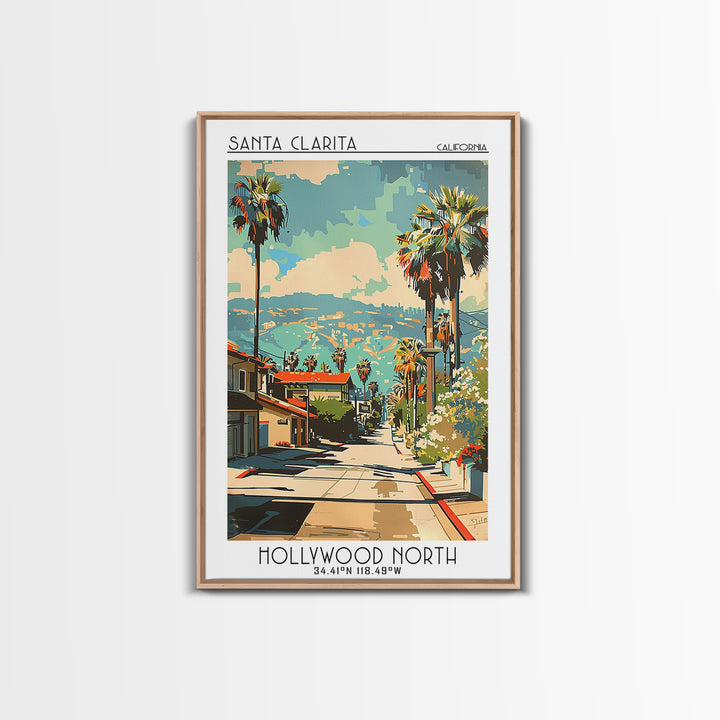Santa Clarita Travel Poster, Canvas Print, Retro Travel Poster, City Wall Art, Retro Wall Art, Mid Century Wall Art, Wanderlust Gift