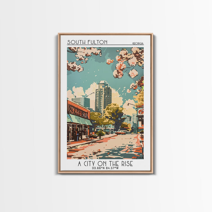 South Fulton Travel Poster, Framed Canvas Print, Vintage Travel Print, City Wall Art, Poster Print, Mid Century Wall Art, Poster Art