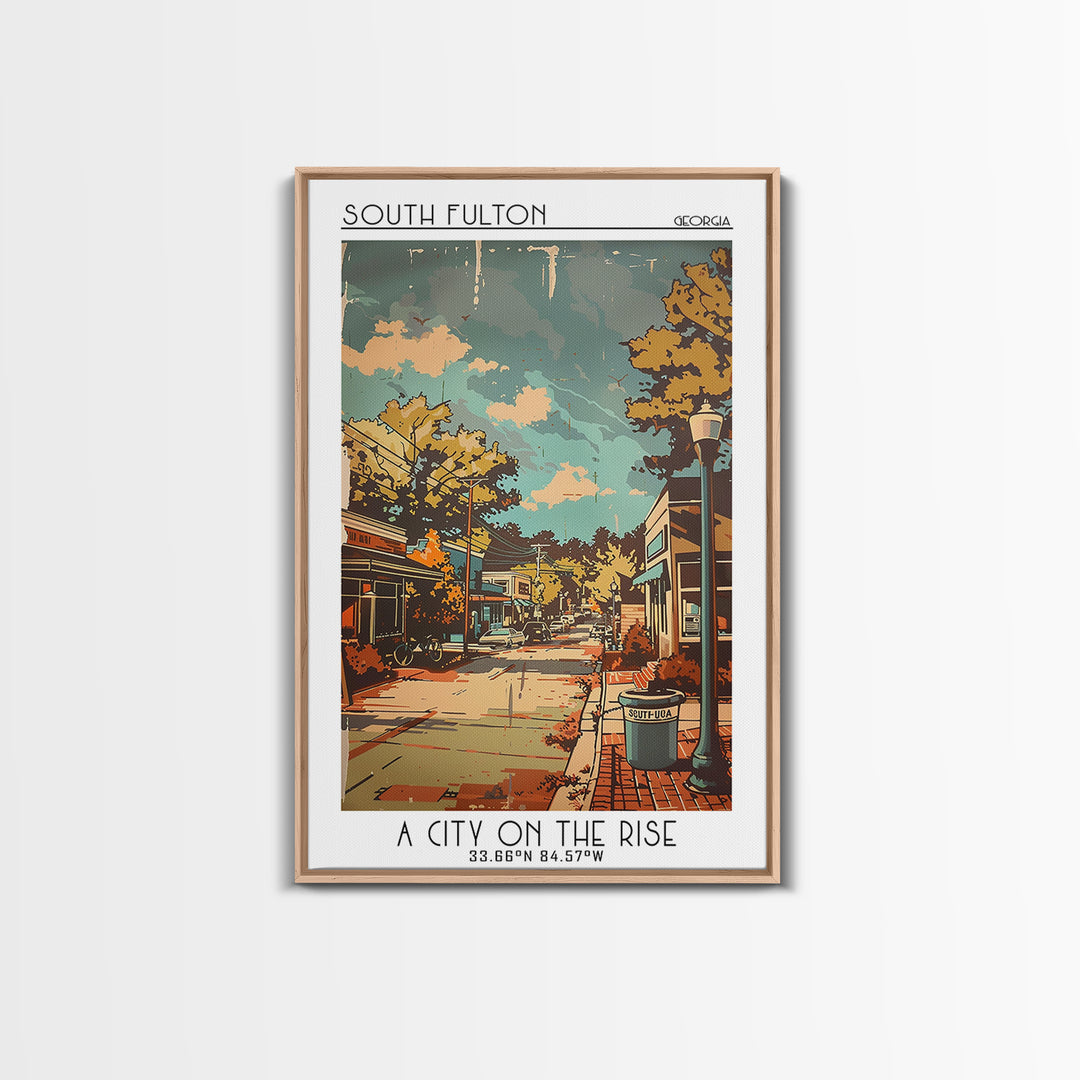 South Fulton Georgia Travel Poster, Canvas Print, Vintage Travel Print, City Wall Art, Travel Posters, Travel Wall Art, Travel Print