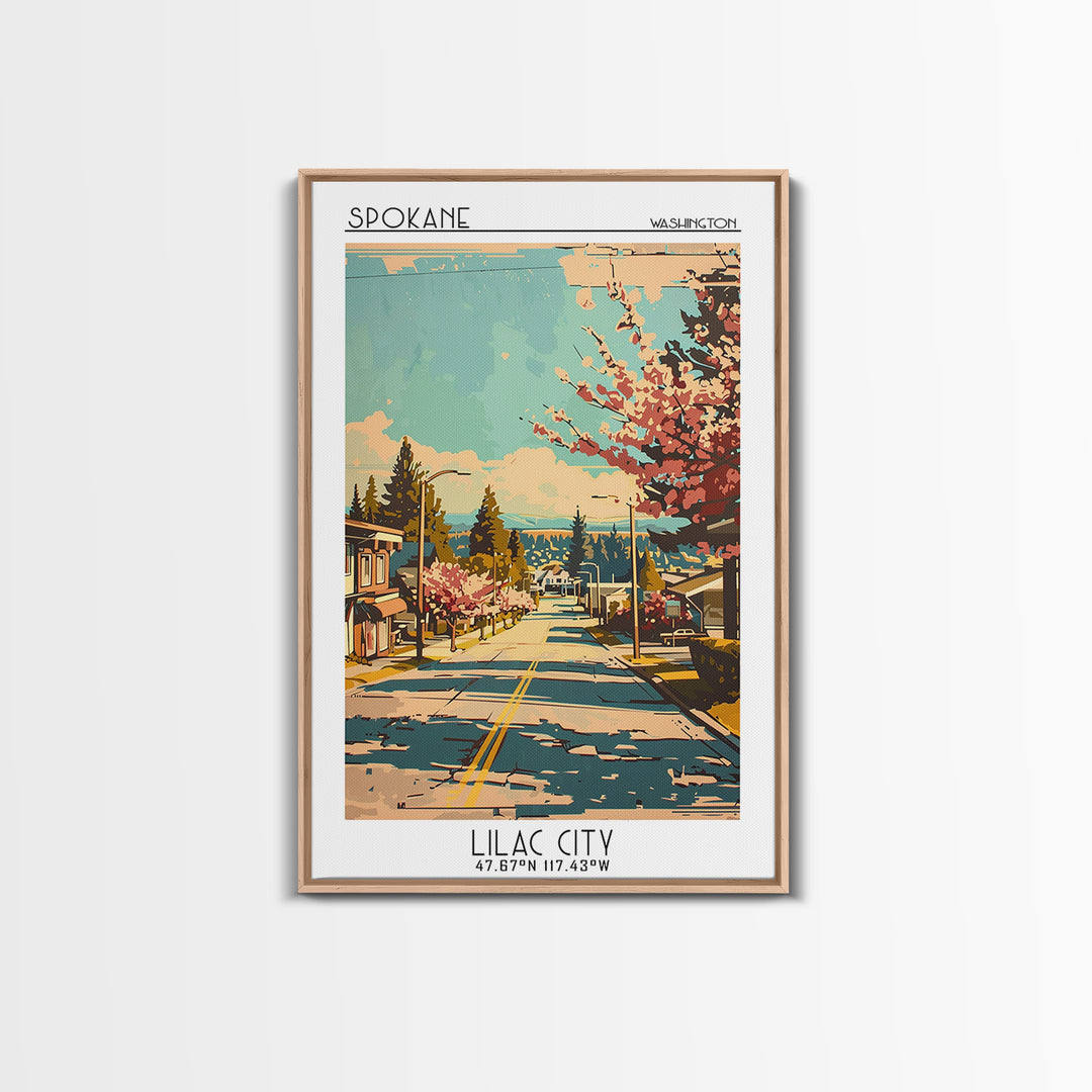 Spokane Travel Poster, Canvas Print, City Travel Poster, Travel Wall Decor, Travel Prints, Home Office Decor, Wall Art, Travel Decor